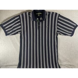 Knights Of The Round Table Men’s Polo Shirt Sz L Golf Casual Relax Striped RARE